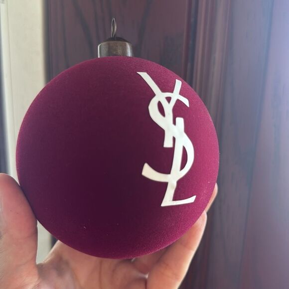 Elegant Burgundy YSL Christmas Ornament - Picture 4 of 4